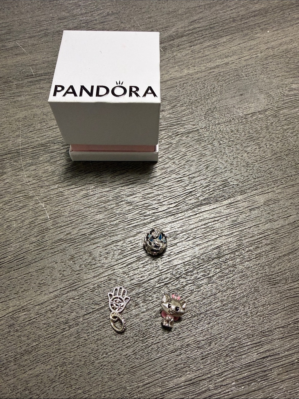 Pandora Silver Charms with Pink and Blue Accents